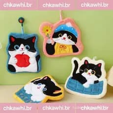 Decoration Toalha De Mão De Veludo Coral Dos Desenhos Animados Para Cozinha Kawaii Gato Limpar Pano De Limpeza Banheir