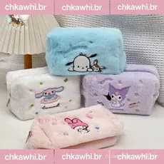 Bolsa De Lápis Material Escolar Com Personagens De Desenhos Animados Sanrio Caneta Armazenamento De Papelaria Para Estud