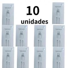 Kit 5 10 e 20 pcs Carregador iPhone Turbo 20W Fonte + Cabo USB-C Lightning Rápido