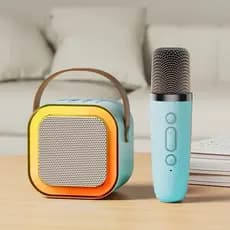 K12 Caixa De Som Com Microfones Bluetooth Karaokê Brincadeiras em Família