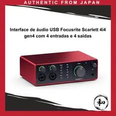 Interface de áudio USB Focusrite Scarlett 4i4 gen4 com 4 entradas e 4 saídas [Direto do Japão]