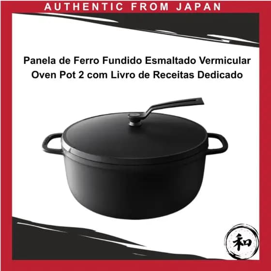 Panela de Ferro Fundido Esmaltado Vermicular Oven Pot 2 com Livro de Receitas Dedicado [Direto do Japão]