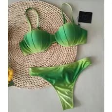 Biquíni Sereia Concha Degradê Moda Praia Feminino Com Bojo Conjunto Roupa de Banho Verão 9959