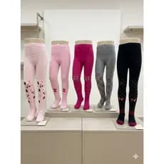 Meias-Calças Infantis Femininas Estampadas Coloridas