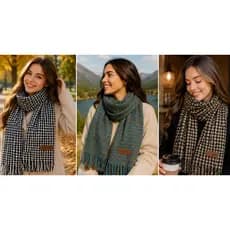Cachecol Inverno Toque Cashmere Estampa Xadrez Macio Luxo