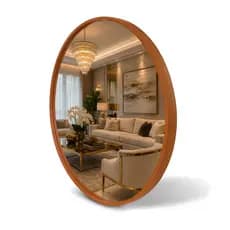 Espelho Para Banheiro Redondo Penteadeira Decorativo Sala Quarto Hall Adnet 60cm Costurado Sem Alça