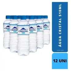 Água Mineral Cristal Sem Gás 500ml Kit Fardo Com 12 Garrafas Água Natural Festa Evento Empresa