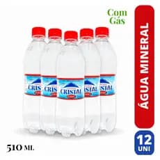 Água Com Gás Cristal Classic 510ml Fardo Kit 12 Unidades Água Mineral Natural Refrescante Premium