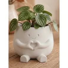 Vaso de plantas com coração fofo, vaso decorativo para casa, decoração fofa, vaso de plantas fofo