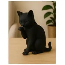 Escultura gato fofo, decoração minimalista , decoração fofa, escultura gatinho