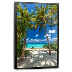 Quadro Decorativo Paisagem Coqueiro Praia Viagem Céu Azul Casa Sala Quarto Decoração Hall