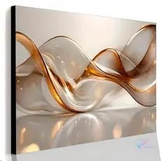 Quadro Decorativo Abstrato Linha Gold Dourada Boho Casa Sala Quarto Decoração Parede Hall