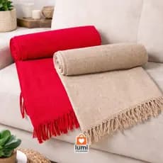 Kit 2 Mantas Para Sofá Decorativa e Protetora 210x120 | 100% Algodão