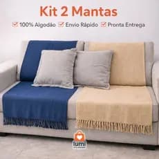 Kit com 2 Manta Protetora para Sofá 210x120cm – 100% Algodão | Decorativa, Protetora e Confortável