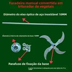 Furadeira elétrica convertida em picador de vegetais, cortador de grama elétrico, triturador de grama com lâminas espess