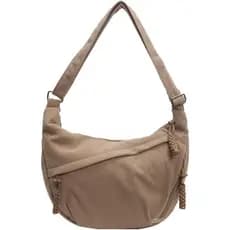 Bolsa Hobo para Mulheres e Homens, Bolsa de Ombro em Forma de Meia-Lua, Bolsa Transversal Retro de Nylon e Lona, Bolsa d