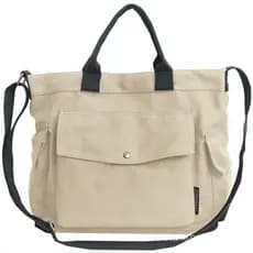 Bolsa de Ombro Transversal de Lona para Mulheres e Homens com Múltiplos Bolsos para Compras, Viagens e Trabalho 298H WAW