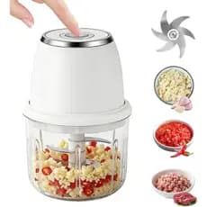 Processador de Alimentos Elétrico 2026 Upgrade, Mini Picador de Alimentos Elétrico, 350ml com 6 Lâminas de Aço Inoxidáve