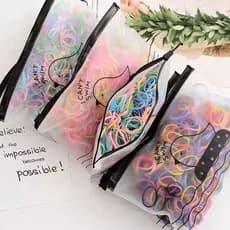 500 Peças Bolsa Elástico De Cabelo Feminino Descartável Multicolorido