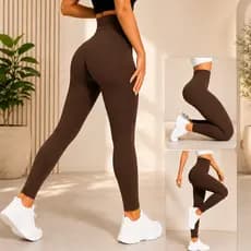 Calça Legging Poliamida Feminina Zero Transparência Cintura Alta Modeladora Esportiva Para Academia