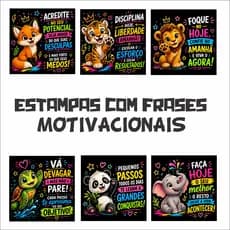 Estampa Motivacional DTF Frases Curtas Alta Qualidade Camiseta Personalizada Pronta Aplicação