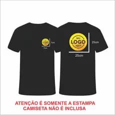 Kit Estampa DTF Digital Personalizada Logo Empresa | Frente 7cm Costas 25cm | Aplicação com Ferro ou Prensa