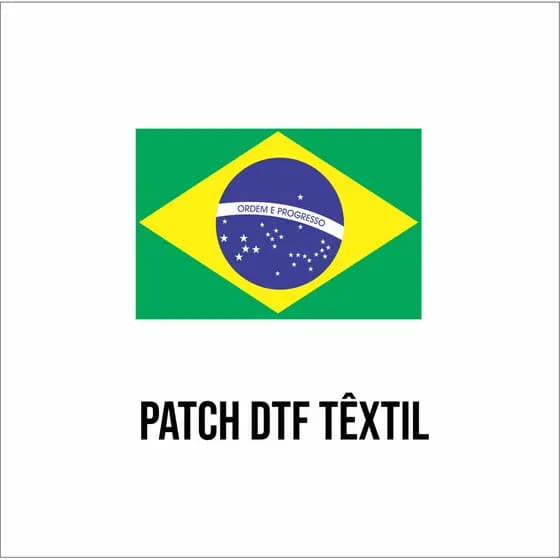 kit estampas DTF Bandeira Brasil 5x3,5cm para mangas camiseta  facil aplicacao com ferro passar