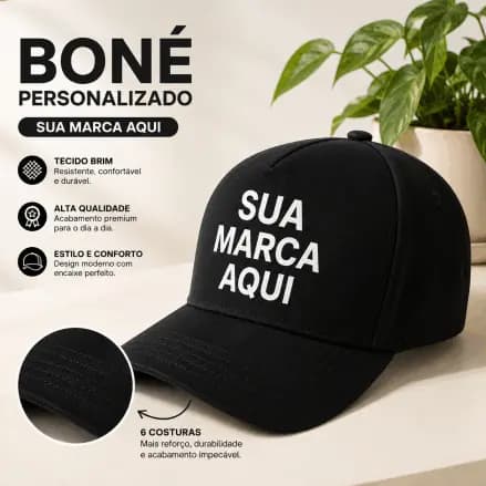 Boné Brim Personalizado DTF Alta Qualidade | Ajustável | Estampa Profissional | Envio Rápido/unidade