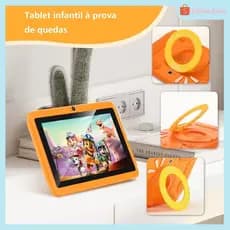 Tablet Infantil Educativo com Capa Antiqueda Wi-Fi Bluetooth Jogos e Apps para Crianças