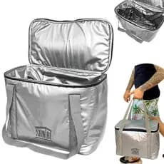 Bolsa Térmica 30 Litros Grande Cooler Cerveja Bebidas Lanche Viagem Praia Pesca Cor Prata