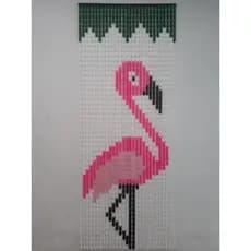 Cortina Porta Painel Plástica Americana Italiana Sala Cozinha Quintal Estampada Flamingo Rosa