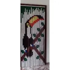 Cortina Porta Painel Plástica Americana Italiana Sala Cozinha Quintal Estampada Pássaro Tucano