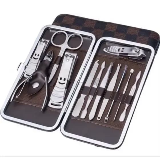 Kit 7 / 8 / 12 / 16 Cortador De Unha Manicure Portatil Estojo Pinca Tesoura