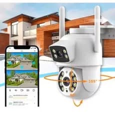 Câmera De Segurança Lente Dupla lCSEE ou Yoosee 360° IP66 Sensor Movimento Visão Noturna 2 em 1