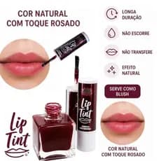Lip tint 3 em 1 Longa Duração Efeito Natural Maquiagem Boca & Bochecha