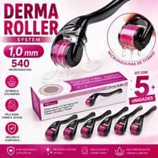 Kit 1/2/3/4/5 Dermarollers 1.0mm – Rolo Estético com 540 Agulhas para Cabelo/ Barba e Pele
