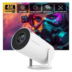 Projetor Wi-fi lançamento Portátil com Android HDMI Smart Cinema Hy300 4k HD