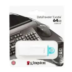 PEN DRIVE 64GB, Kingston Exodia, USB 3.2 - BRANCO
