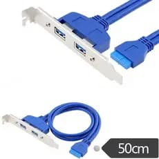 Cabo Adaptador USB 3.0 de 20 Pinos para Placa-Mãe - 50CM