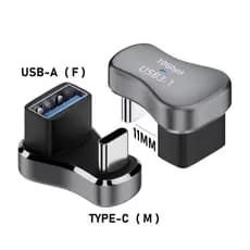 Adaptador USB 180° Tipo C Macho para USB Fêmea - 10Gbps