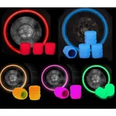 Kit Tampas de Válvula de Pneu Fluorescentes - 4 Unidades em Cores Vibrantes