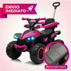 Carro Carrinho Eletrico Infantil 6V Com Luzes USB  Infantil 2 em 1 Empurrador  Menino e Menina