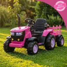 Trator Elétrico Infantil Rosa Com Controle Remoto 12v Zippy Toys 110/220v