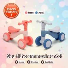 Bicicleta de Equilíbrio Infantil Andador 4 Rodas Bebê Criança Zippy