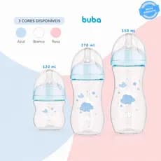 KIT C/ 3 MAMADEIRAS EASY FLOW NUVEM ANTI CÓLICA 120ML/270ML/330ML - BUBA