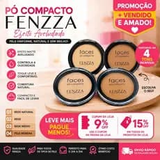 Kit 2 Pó Compacto Faces Efeito Aveludado - Fenzza 4 Tons Matte