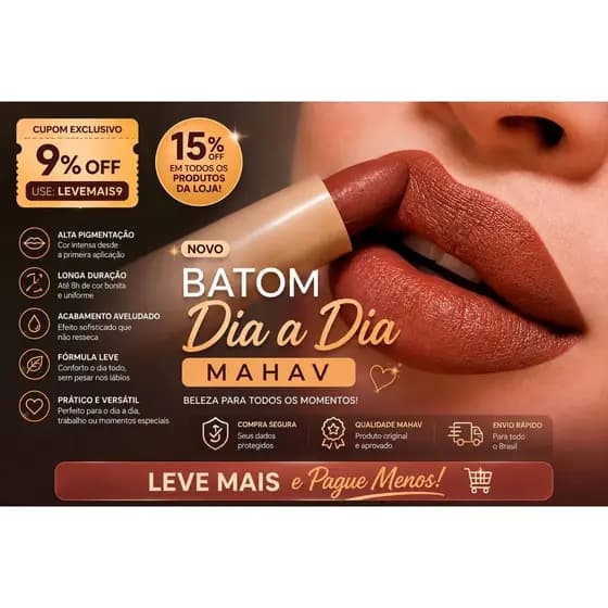Batom Bala Bastão Dia a Dia Mahav