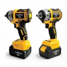 Chave de Impacto 48V Brushless + Furadeira Parafusadeira Kit Profissional com 2 Baterias 4.0Ah Soquetes Mandril e Maleta