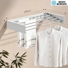 [HWC] Varal Dobrável de Parede, Retrátil e Compacto, Secador de Roupas Multiuso para Casa (80-100CM)