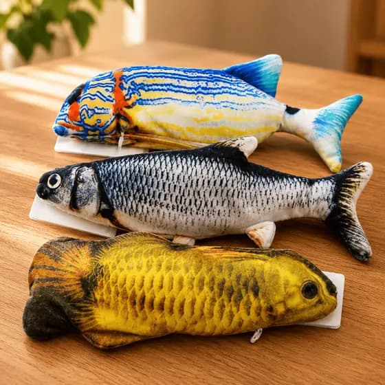 Brinquedo Pelúcia Peixe com Movimentação 26cm Interativo para Gatos Sortido